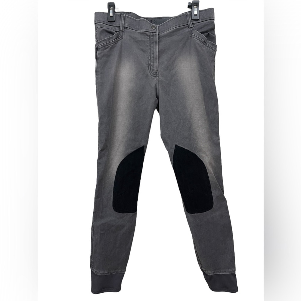 DOVER Saddlery | Ladies Denim Knee Patch Riding Pants | Gray | 30 |
